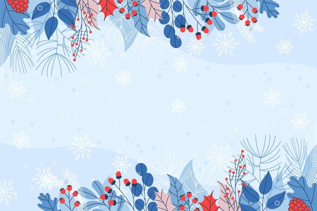 Flat design copy space winter background