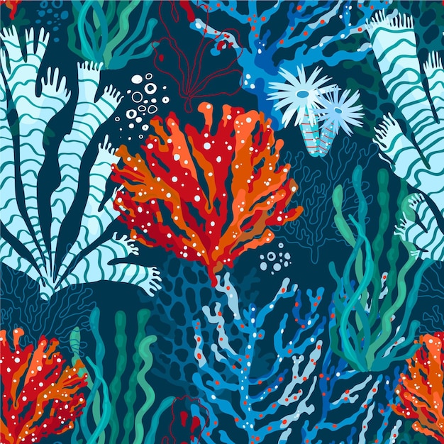 Free vector flat design coral pattern