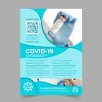 Free vector flat design coronavirus medical products flyer template with photo