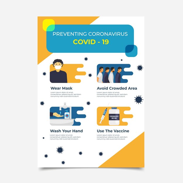 flat design coronavirus vaccine flyer