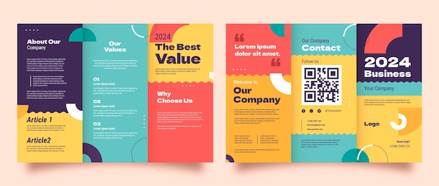 Free vector flat design corporate brochure template