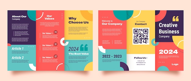 Flat design corporate brochure template