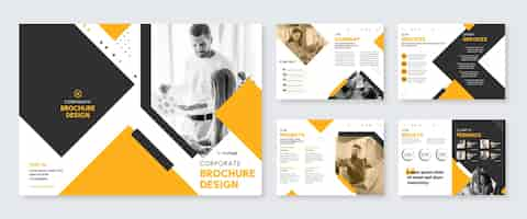 Vettore gratuito brochure aziendale dal design piatto