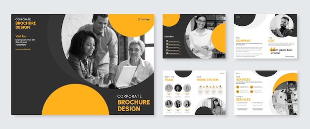 Flat design corporate brochure