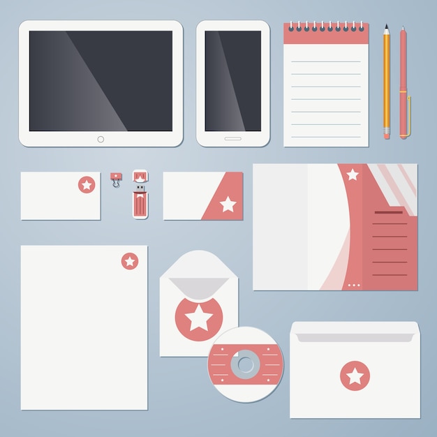 Flat design corporate identity vector illustration