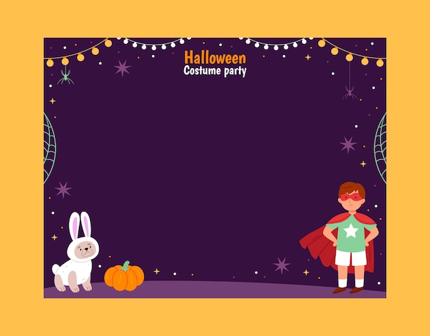 Free Vector | Flat design costume party photocall