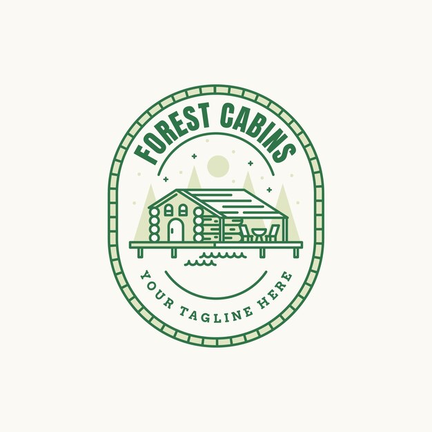 Flat design cottage logo design