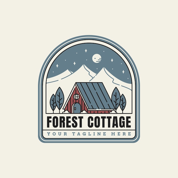 Flat design cottage logo design