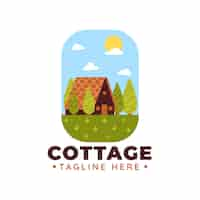 Free vector flat design cottage logo design