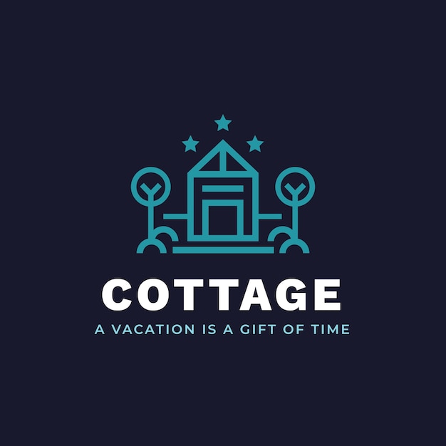 Flat design cottage logo template