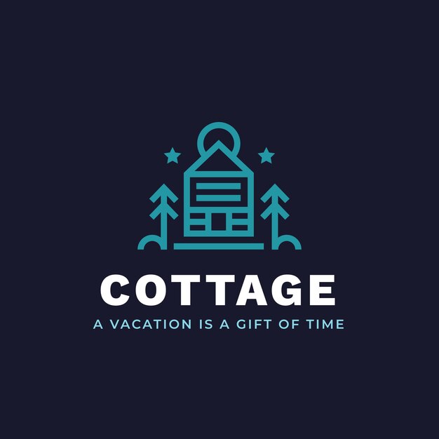 Flat design cottage logo template