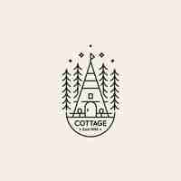 Free vector flat design cottage logo template