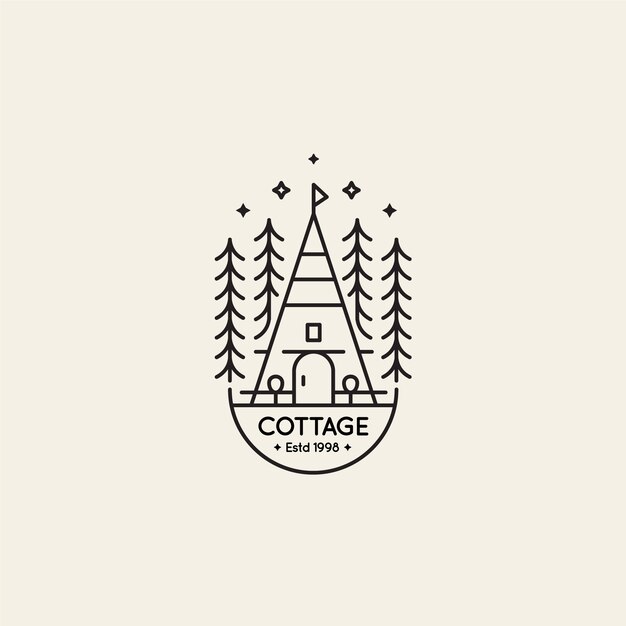 Flat design cottage logo template