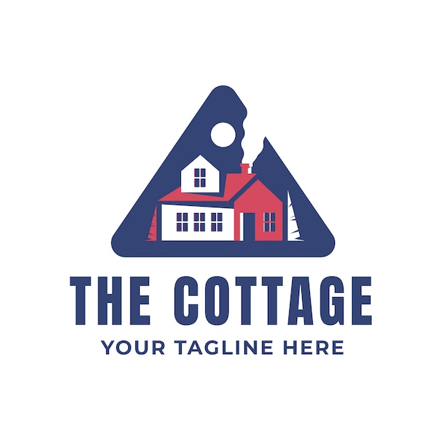 Flat design cottage logo template