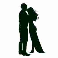 Free vector flat design couple kissing silhouette