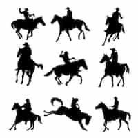 Free vector flat design cowboy silhouette illustration