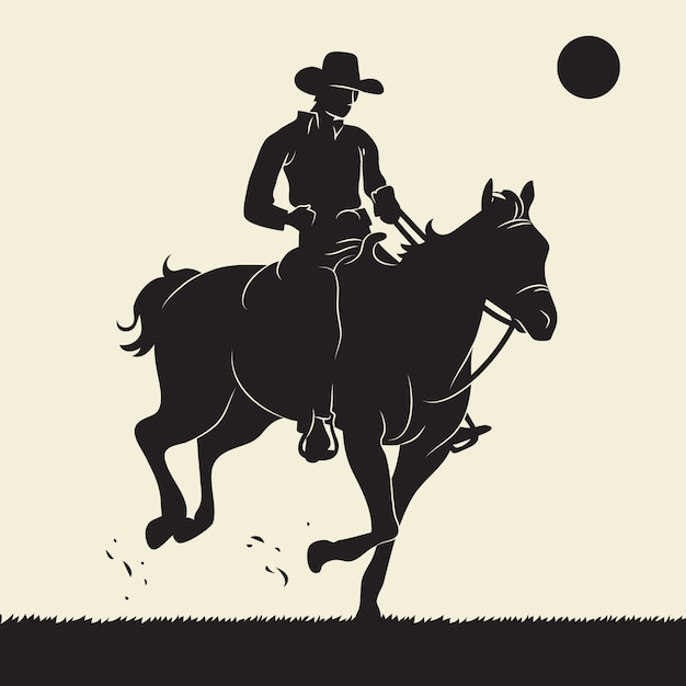 Flat design cowboy silhouette illustration