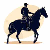 Free vector flat design cowboy silhouette illustration