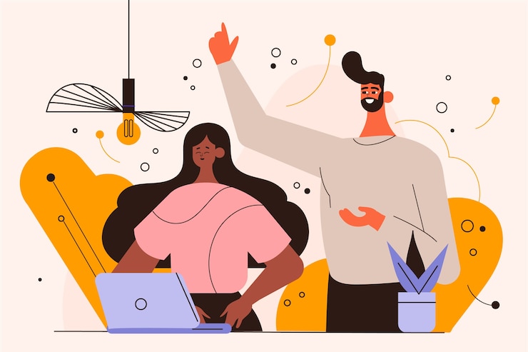 Free Vector flat design coworking illustration