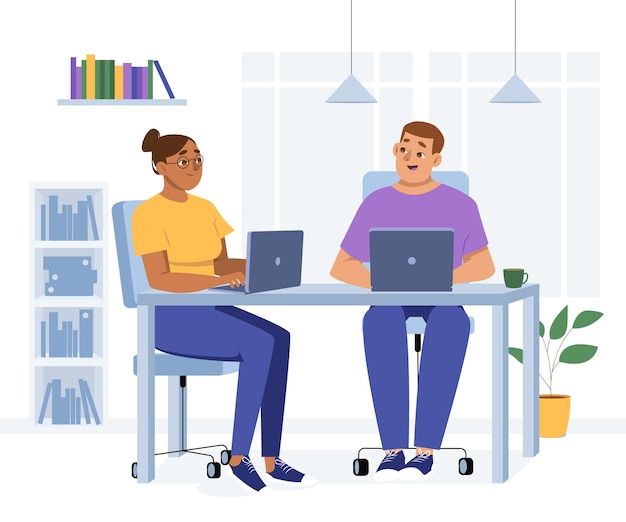 Free Vector | Flat design coworking illustration