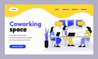 Free vector flat design coworking template