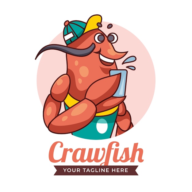 Free vector flat design crawfish logo