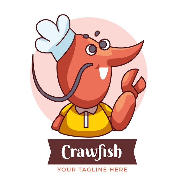 Flat design crawfish logo