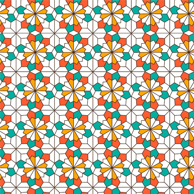 Flat design creative arabesque pattern