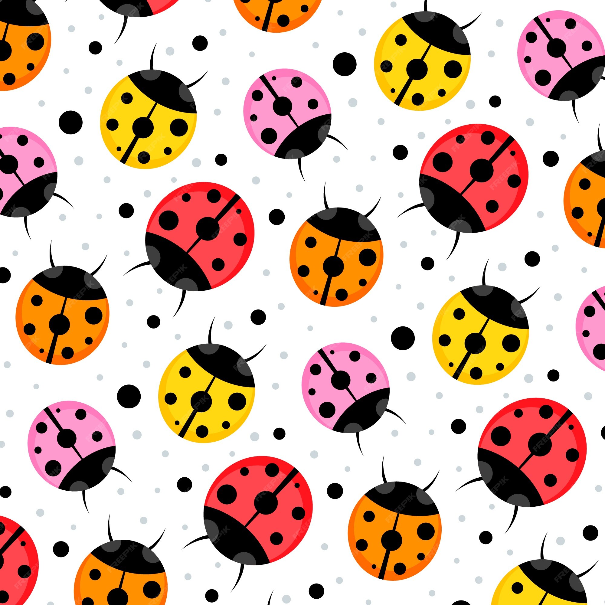 Free Vector  Flat design creative ladybug pattern