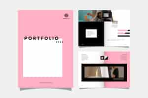 Vettore gratuito modelli di portfolio creativi dal design piatto