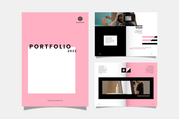 Free Vector flat design creative portfolio templates