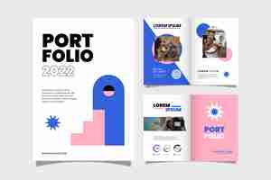 Free vector flat design creative portfolio templates