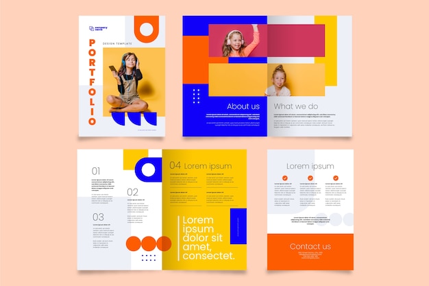 Free vector flat design creative portfolio templates