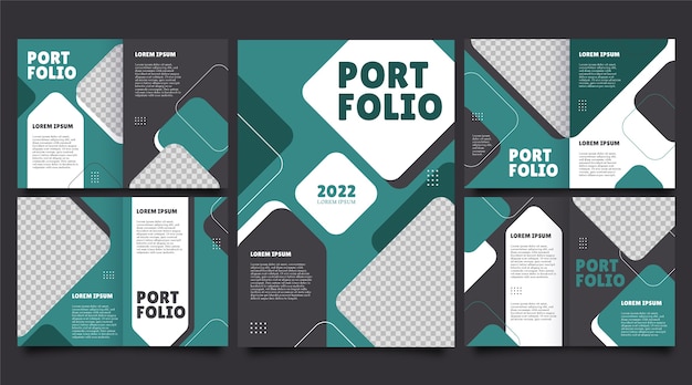 Flat design creative portfolio templates