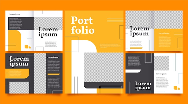 Flat design creative portfolio templates