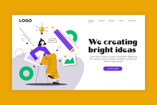 Vettore gratuito homepage di soluzioni creative design piatto