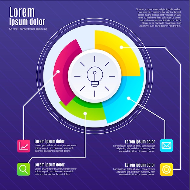 Design piatto di infografica creatività