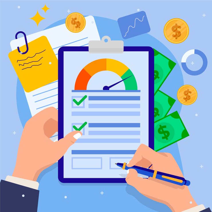 Free Vector flat design credit assessment concept