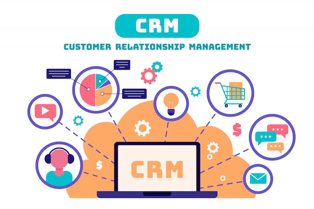 フラット デザイン crm イラスト