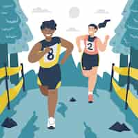 Free vector flat design cross country illustration