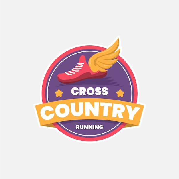 Плоский дизайн кросс-кантри логотип