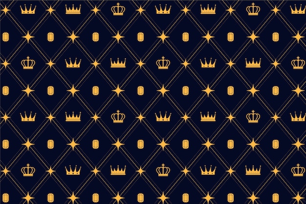 Бесплатное векторное изображение Плоский дизайн фона короны
