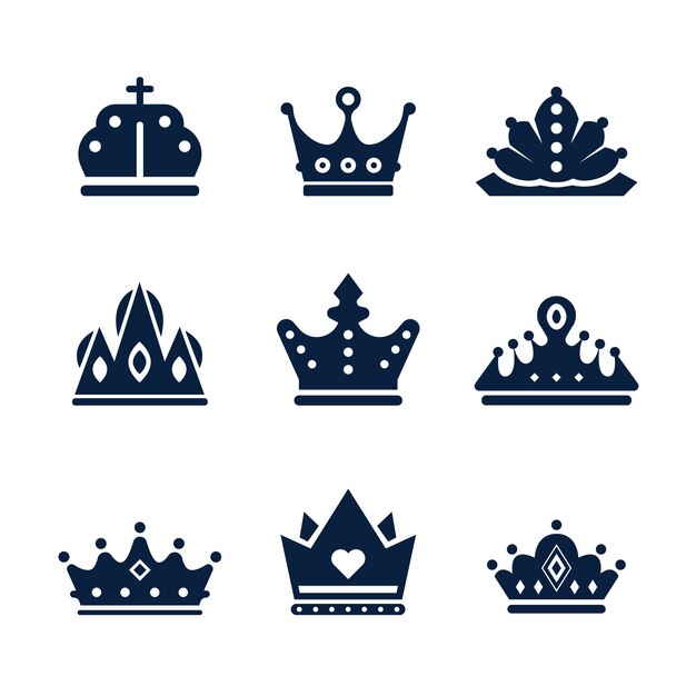 Free Vector flat design crown silhouette