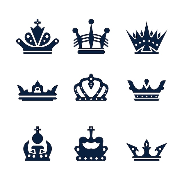 Flat design crown silhouette