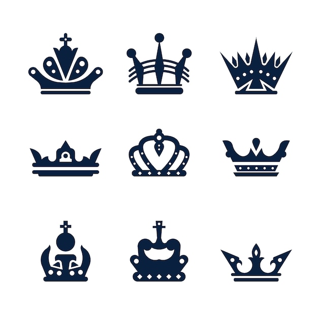 Free Vector flat design crown silhouette