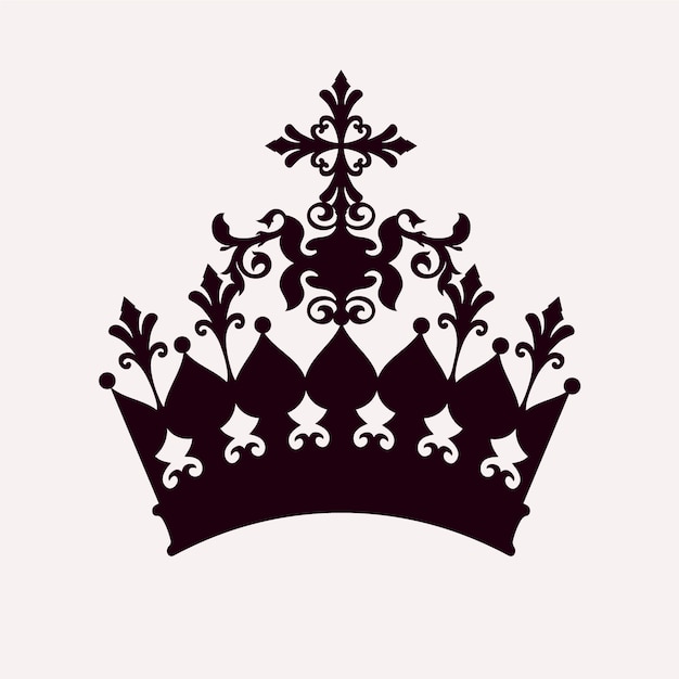 Flat design crown silhouette