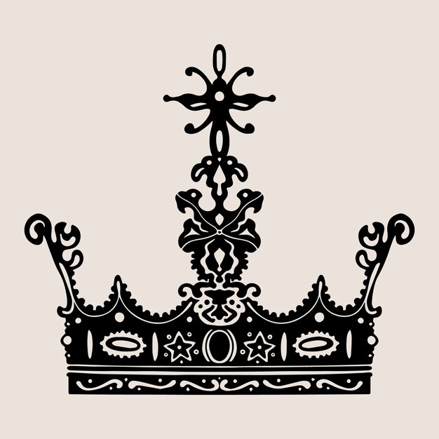 Flat design crown silhouette