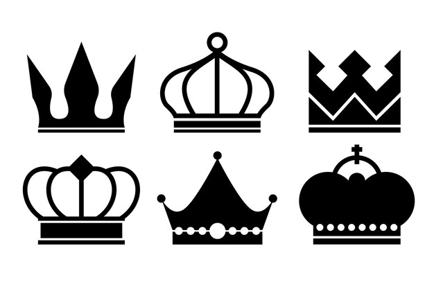 Free Vector flat design crown silhouette
