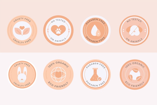 Flat design cruelty free badge collection