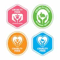 Free vector flat design cruelty free badge pack